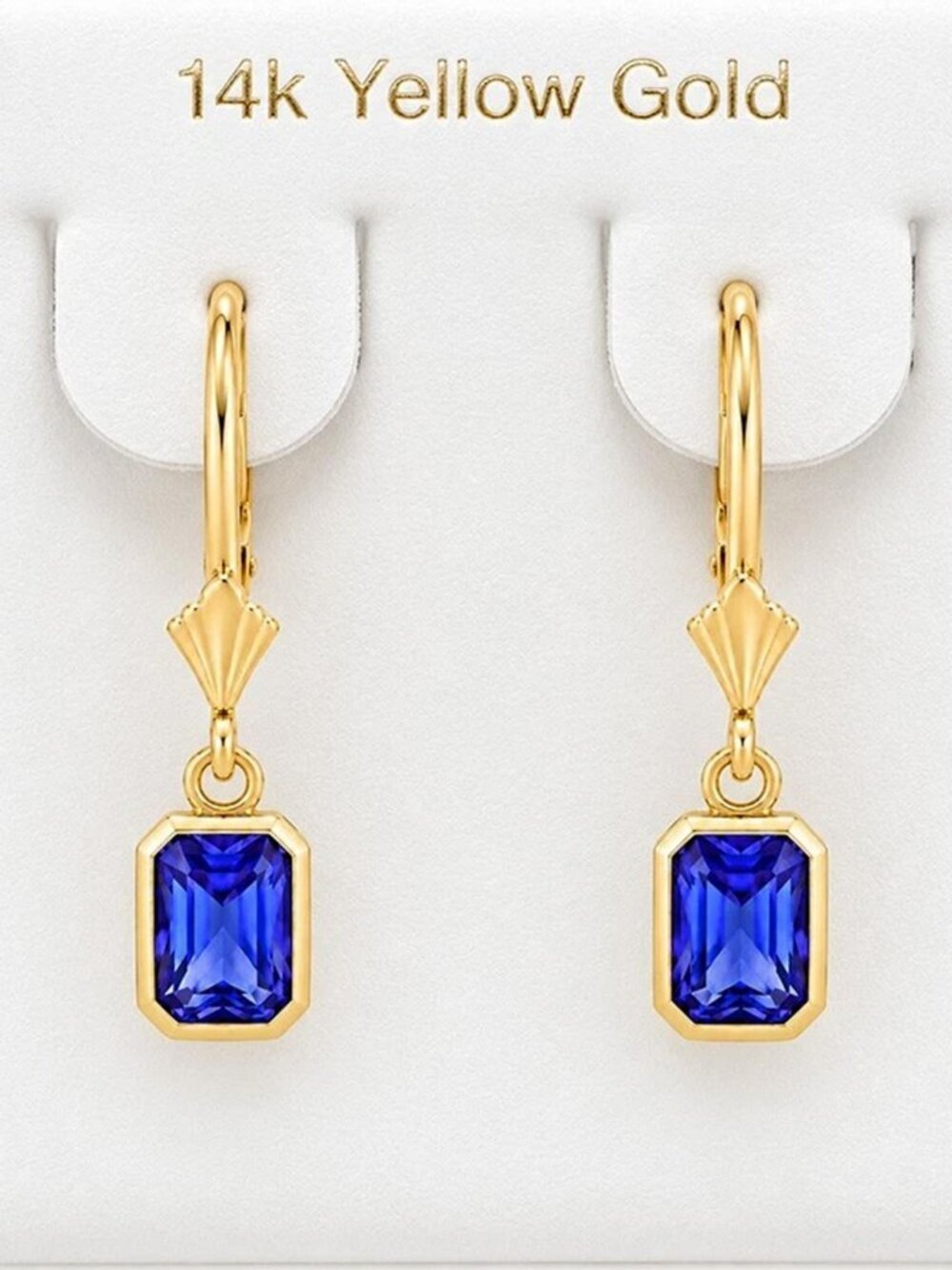 AAA Tanzanite 2.26 Cts 14k Yellow Gold Dangling Earrings